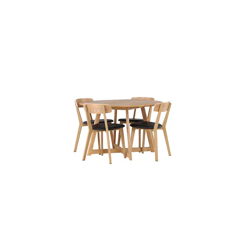 Matgrupp Venture Home Yakidon Ø120 cm med 4 st Sanjos stolar