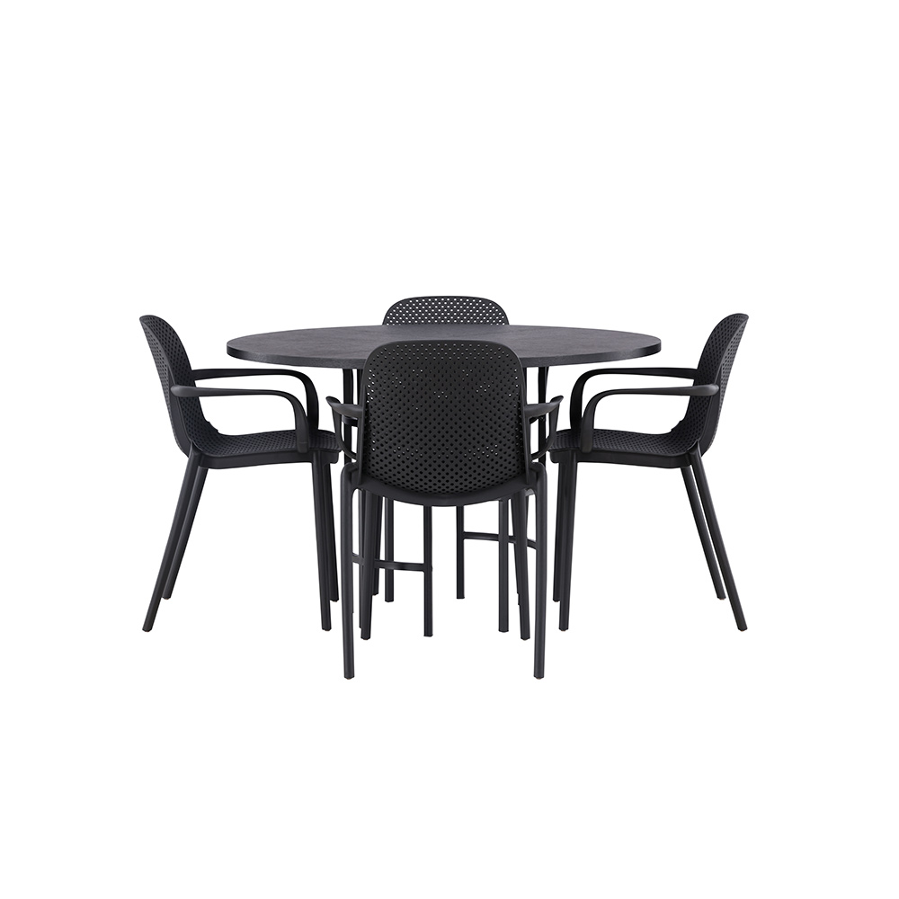 Matgrupp Venture Home Copenhagen Ø 115 cm med 4 Baltimore Stolar