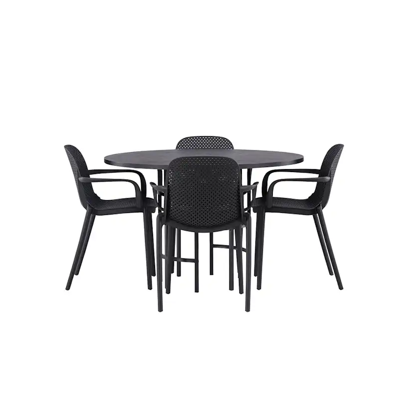 Matgrupp Venture Home Copenhagen Ø 115 cm med 4 Baltimore Stolar