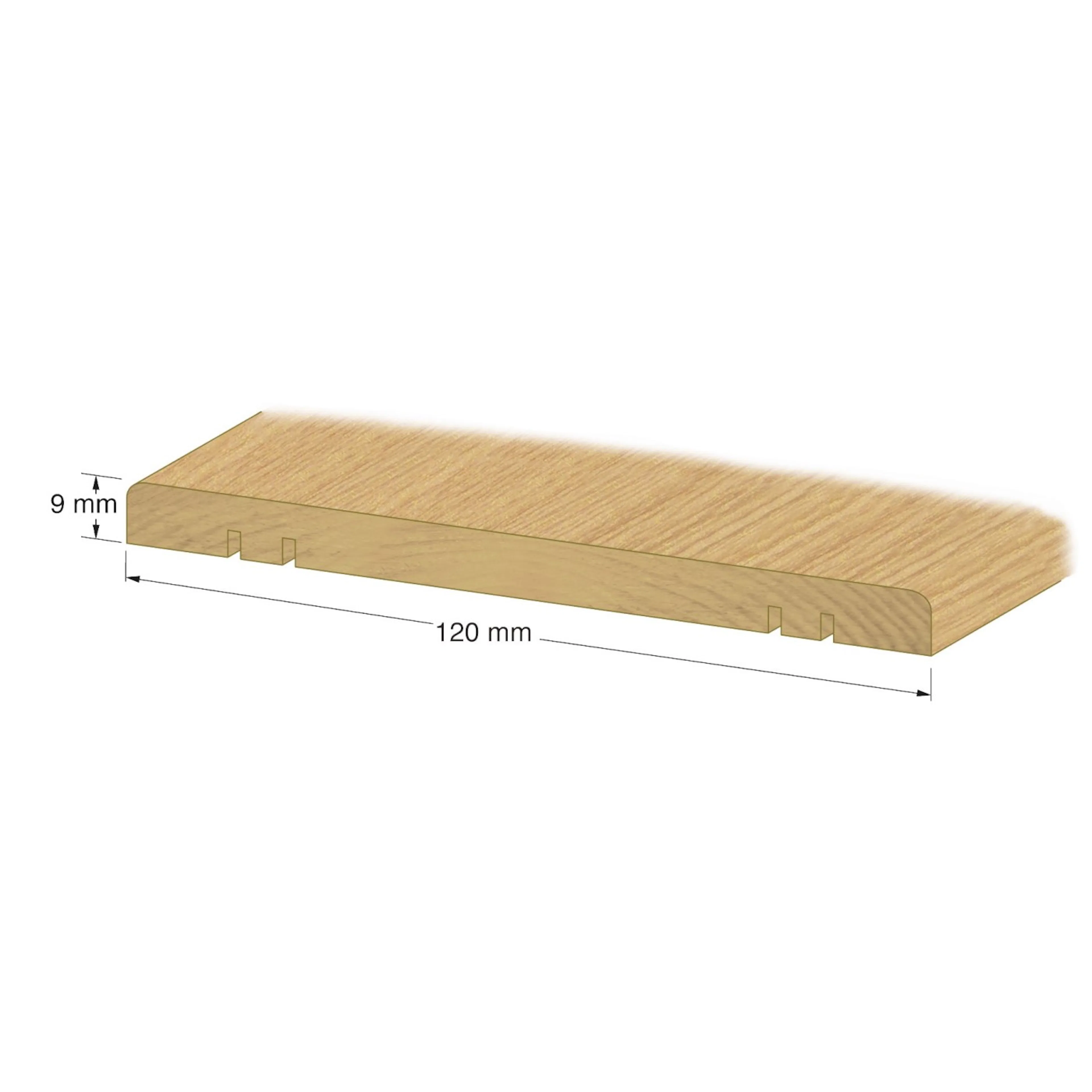 Tröskel ek  lackad 2000x120x9 LxB: 2000x120 mm
