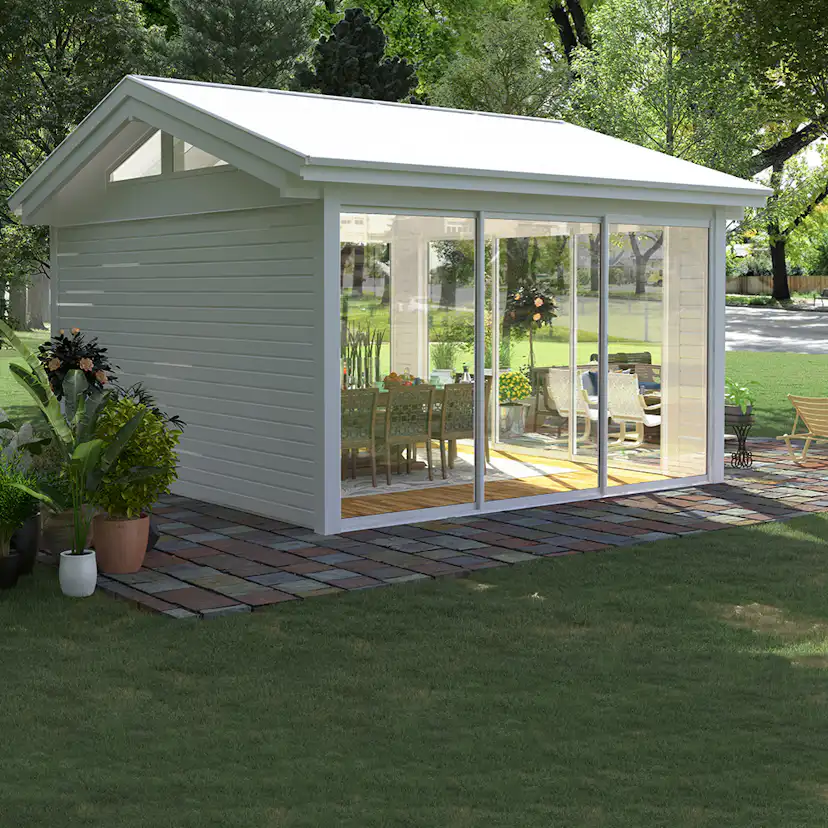 Komplett Fristående Uterum Landskap Glittra Förlängd Sommar 15 kvm