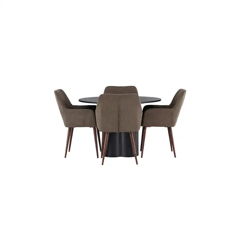 Matgrupp Venture Home Olivia Ø110 cm med 4 st Tomorrow stolar