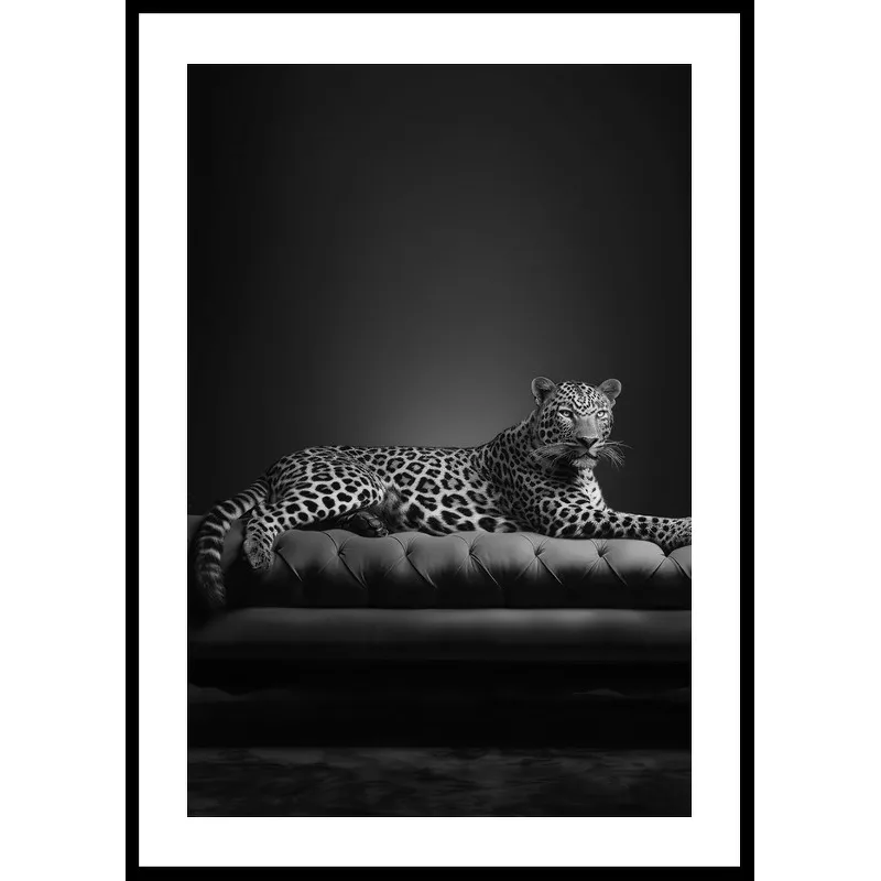 Poster Gallerix The Pet Leopard B&W