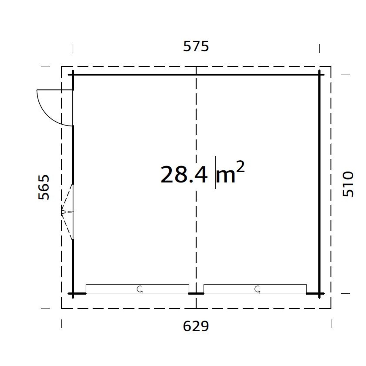 Garage Palmako Roger 28,4 m2 med Takskjutport