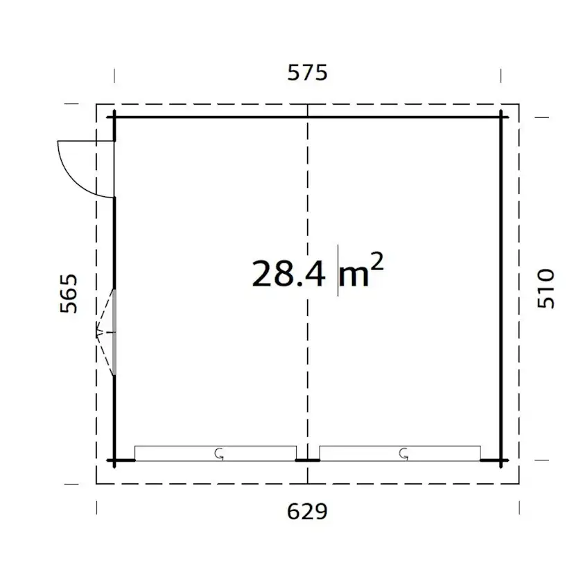 Garage Palmako Roger 28,4 m2 med Takskjutport