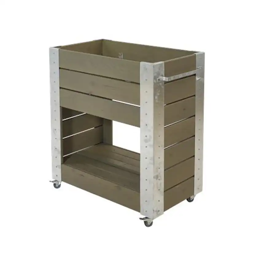 Blomlåda PLUS Cubic med Hylla Gråbrun 87x50x95 cm