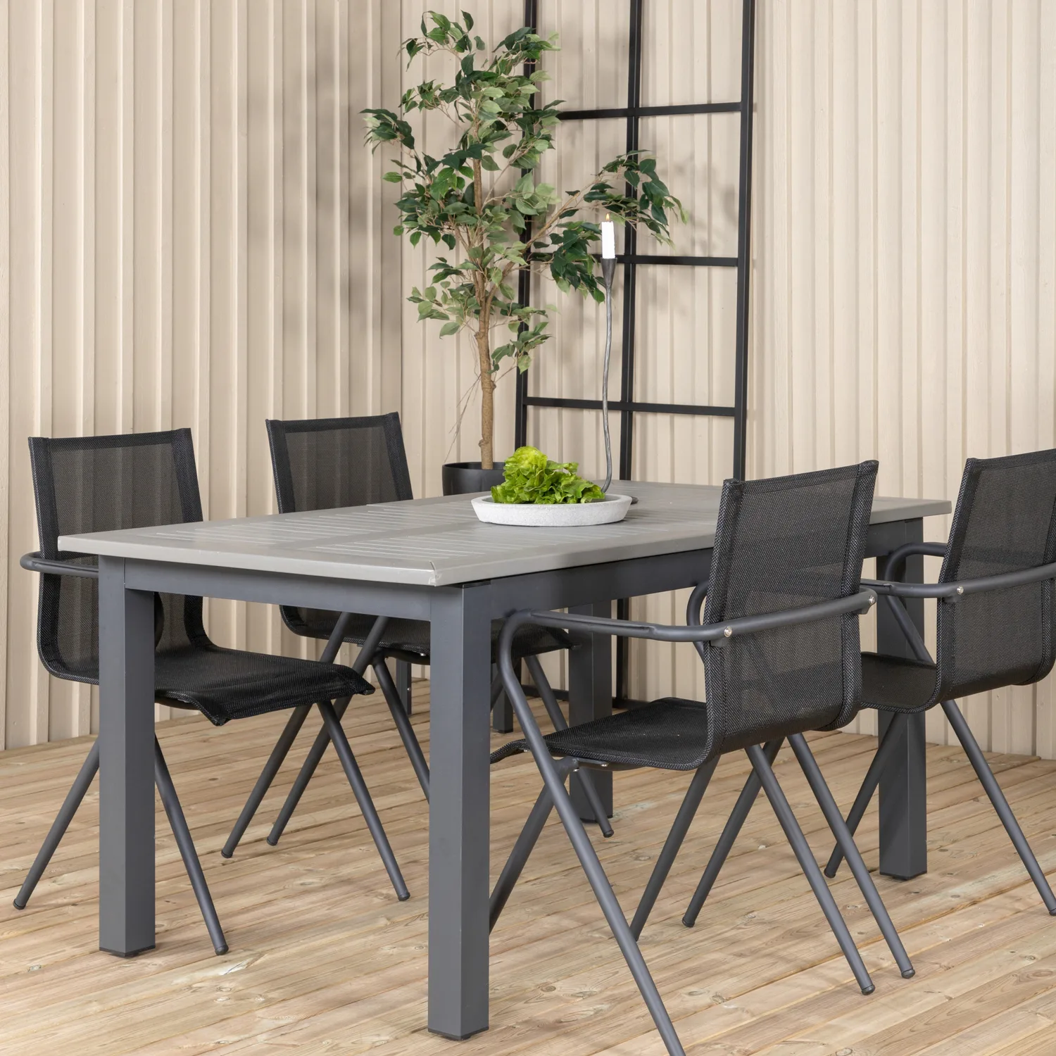 Matgrupp Venture Home Aleyna med 4 Aspen Matstolar