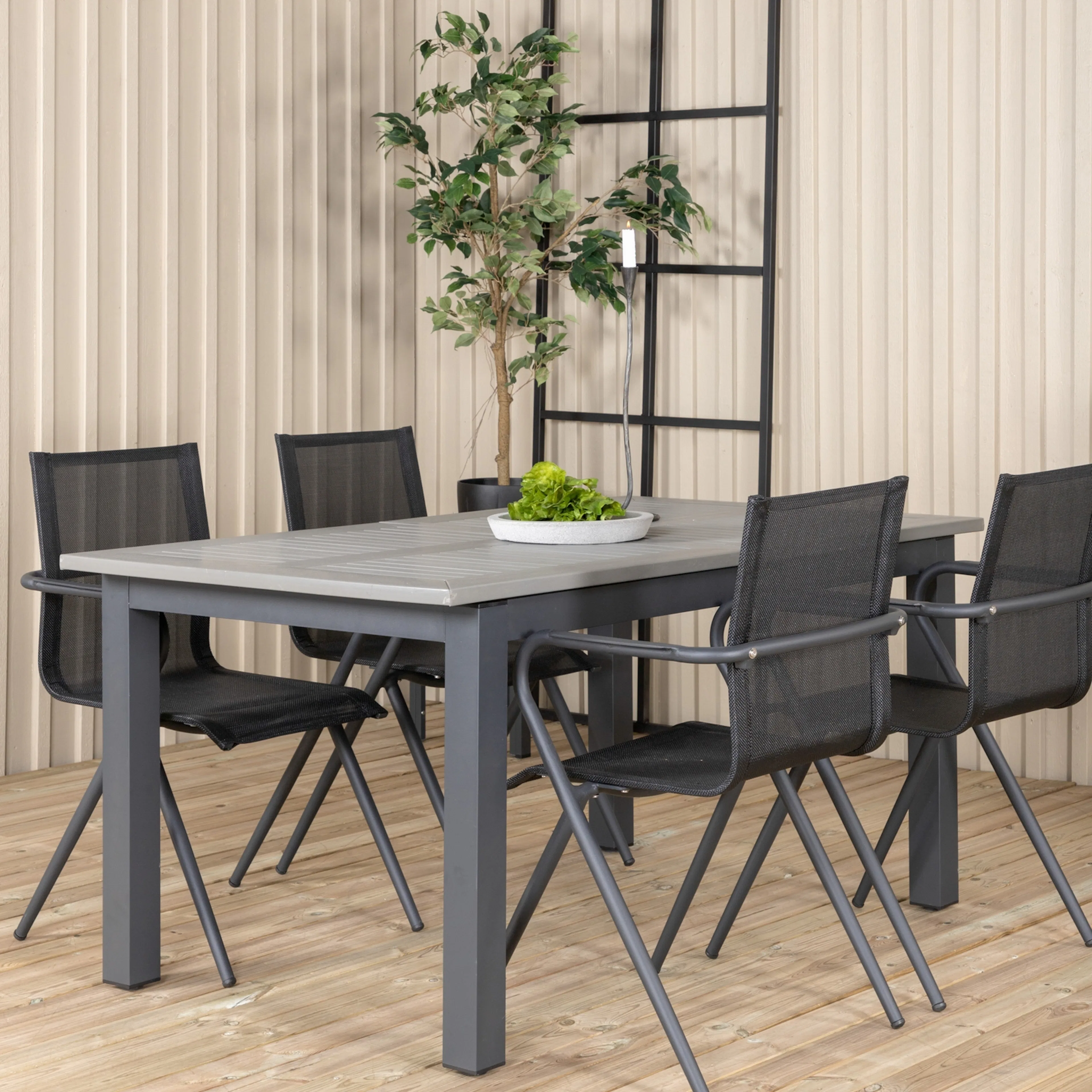 Matgrupp Venture Home Aleyna med 4 Aspen Matstolar