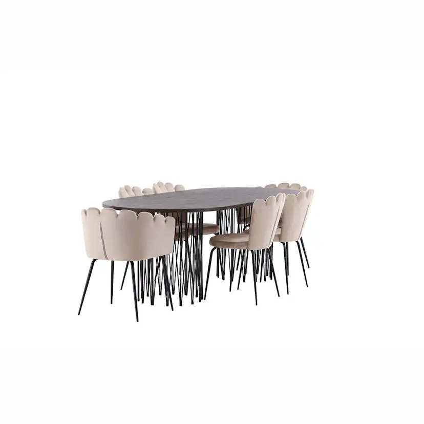 Matgrupp furniture/fashion Stone med 4 Limhamn Light Stolar och 2 Limhamn Stolar