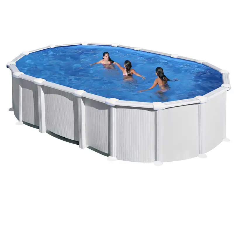 Basic Pool Oval 610 x 375 x 132 cm, Vit Mått: 610 x 375 cm, Djup: 132 cm, Färg: Vit