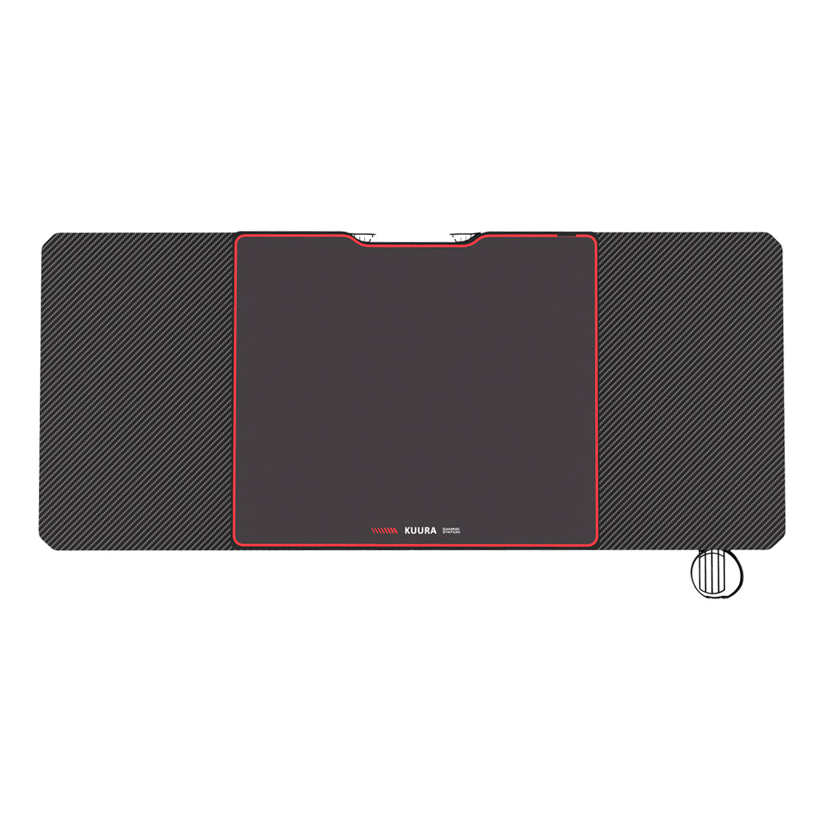 Gamingbord Kuura Pro 140x60 cm Svart med Integrerad Musmatta