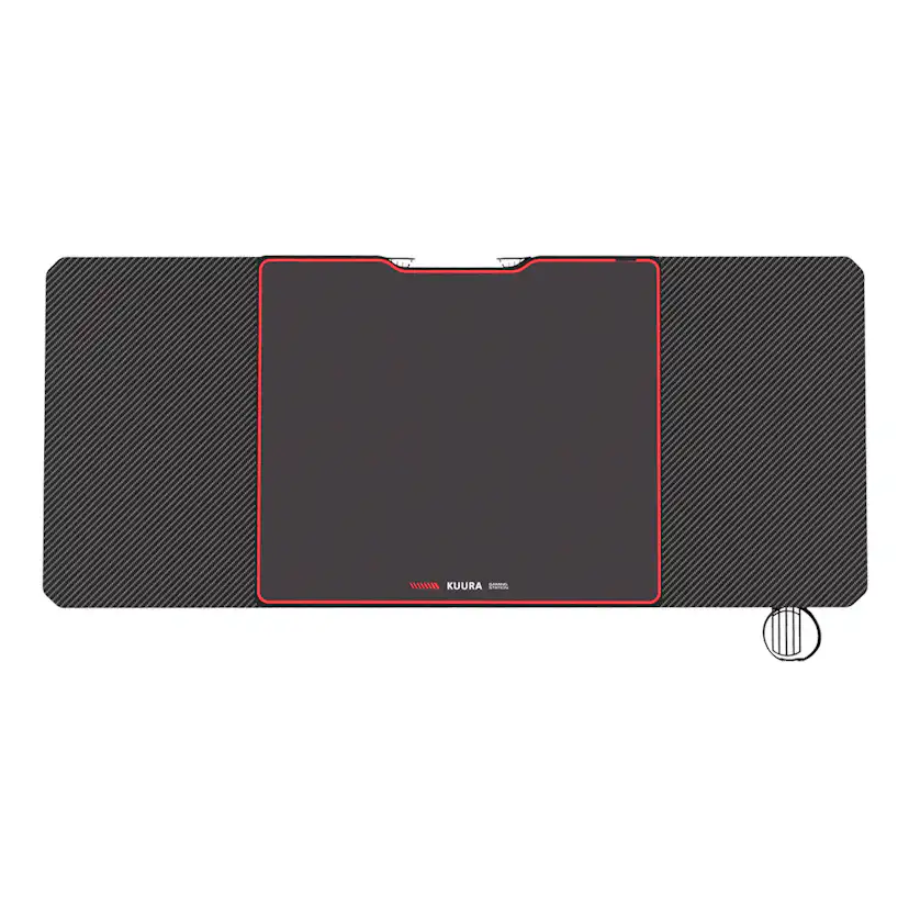 Gamingbord Kuura Pro 140x60 cm Svart med Integrerad Musmatta