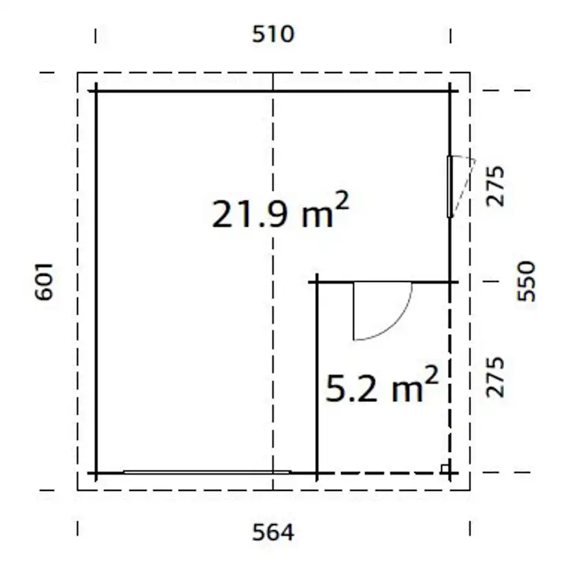 Garage Palmako Roger 21,9 m2 utan Port