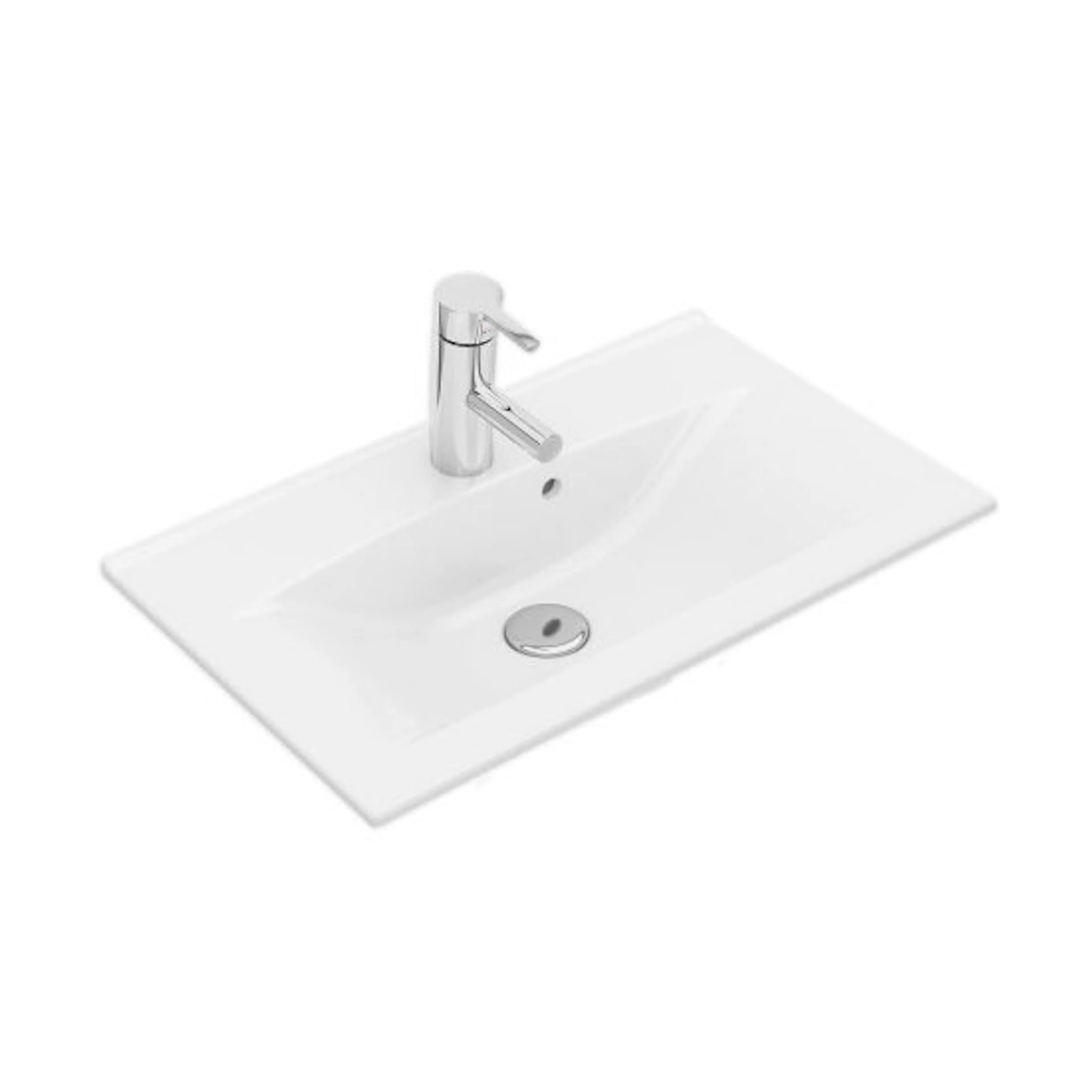 Elegant m.tvättst komp: Vit/Clean, 61,5x37,5cm, Hål, Överfy Bredd: 615 mm