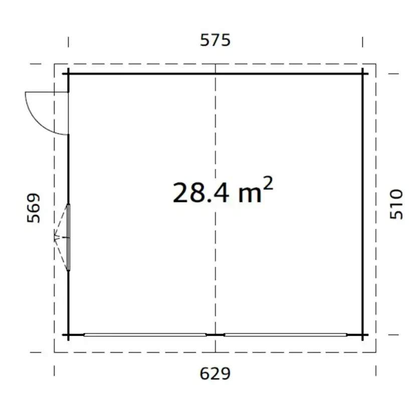 Garage Palmako Roger 28,4 m2 utan Port