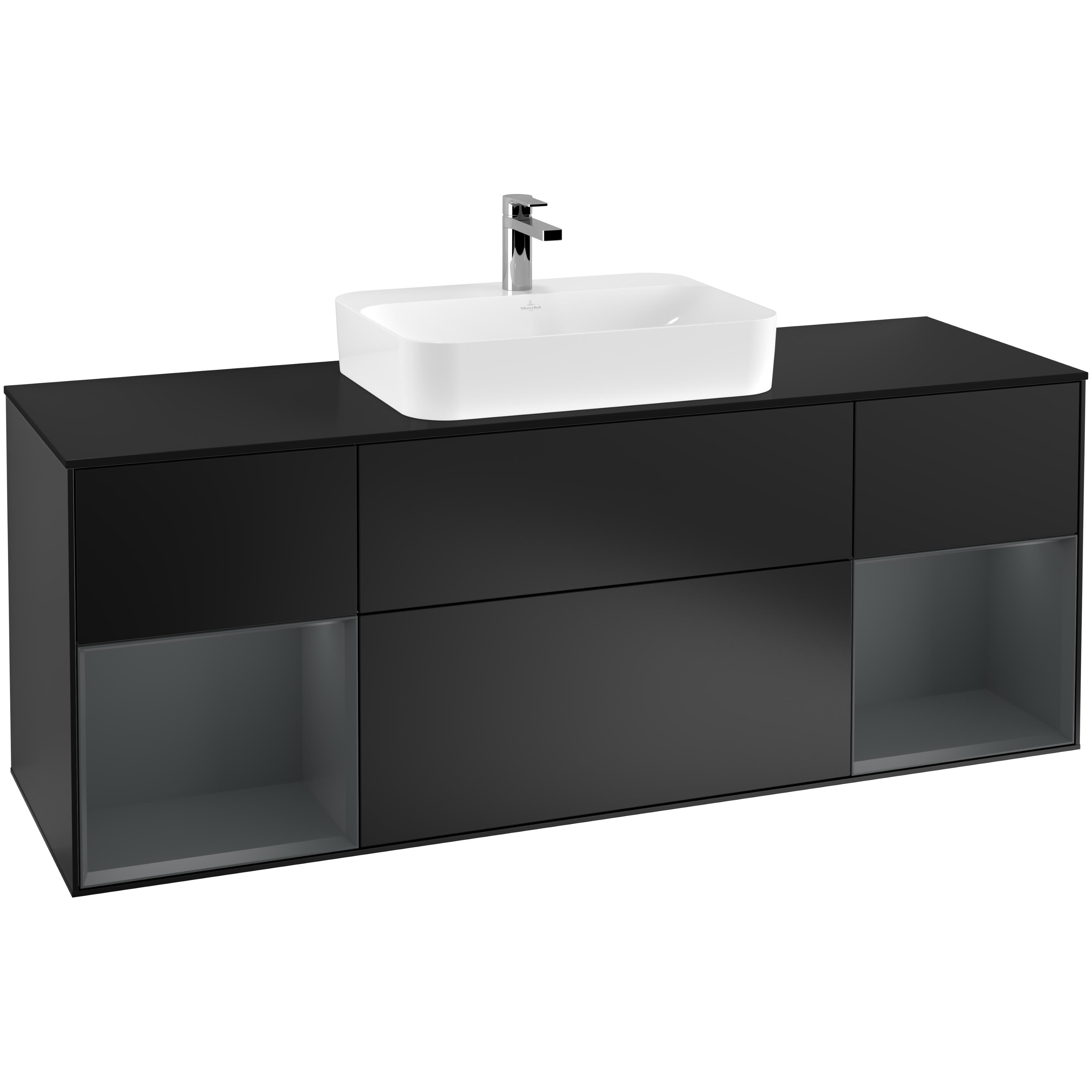 Tvättställsskåp Villeroy & Boch Finion med Två Hyllor och Bänkskiva för Ytmonterat Tvättställ