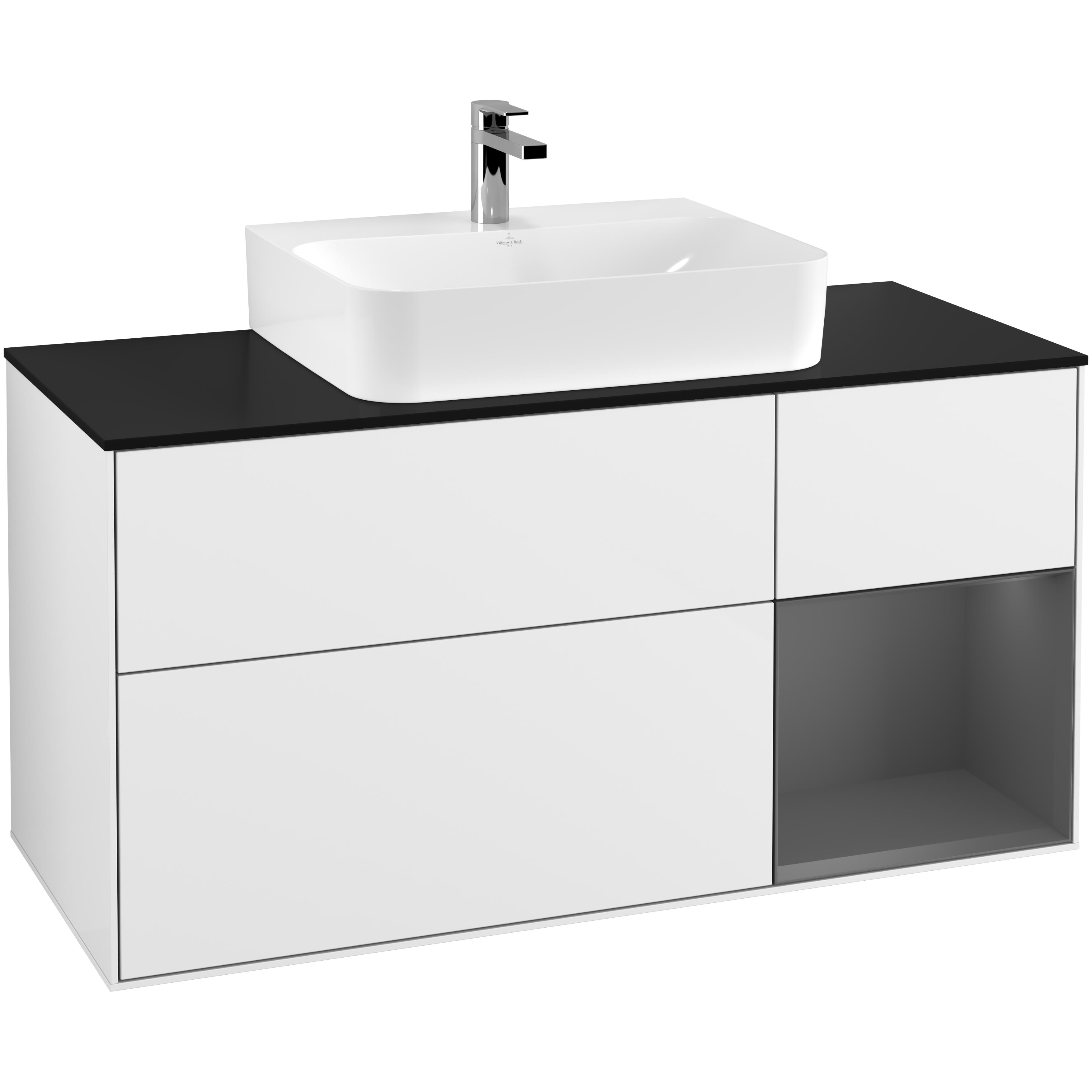 Tvättställsskåp Villeroy & Boch Finion med 3 Lådor Hylla och Bänkskiva för Centrerat Tvättställ