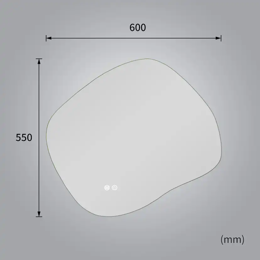 Badrumsspegel Lyfco med LED-Belysning 60x55 cm