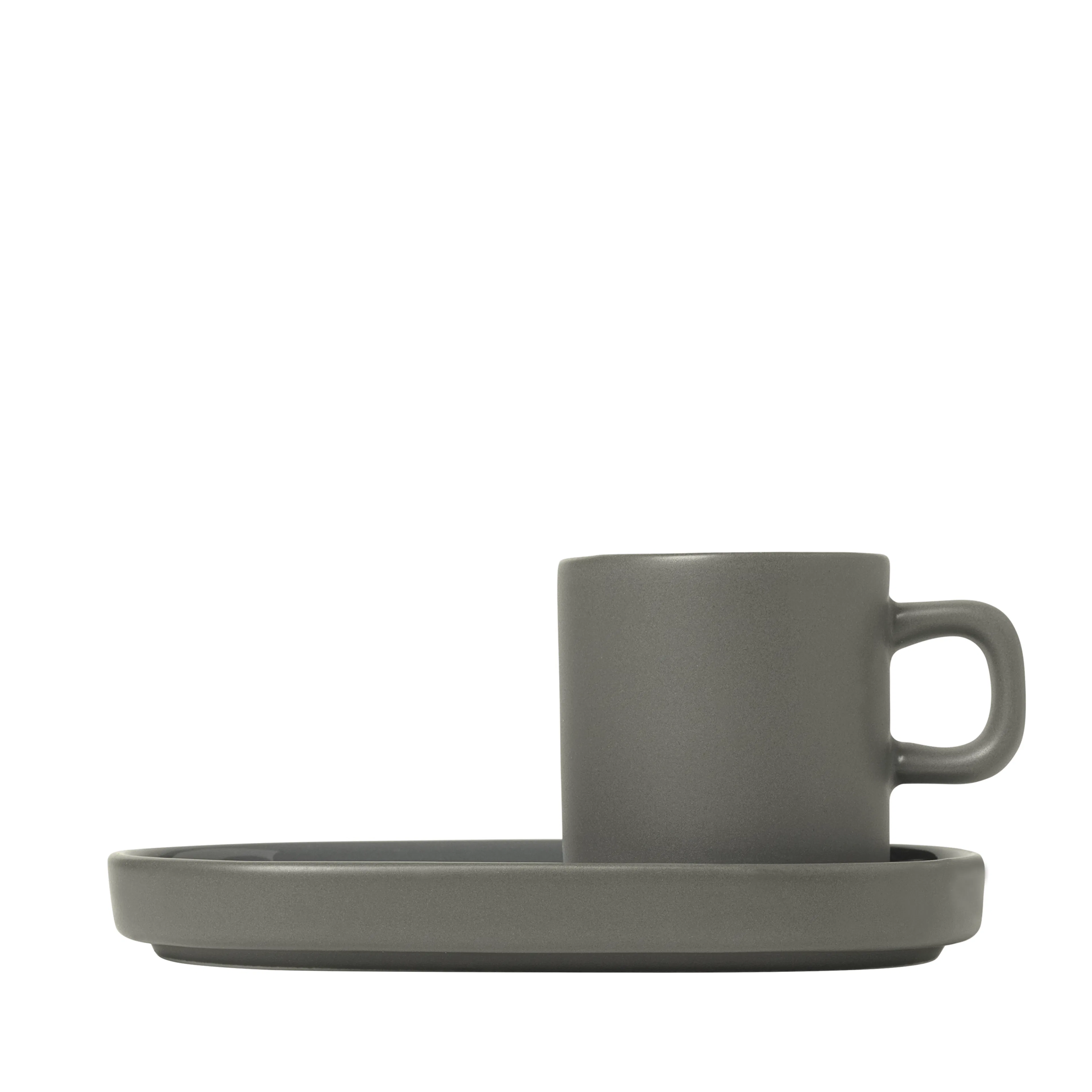 Set med 2 Espressomuggar - Pewter, PILAR Pewter