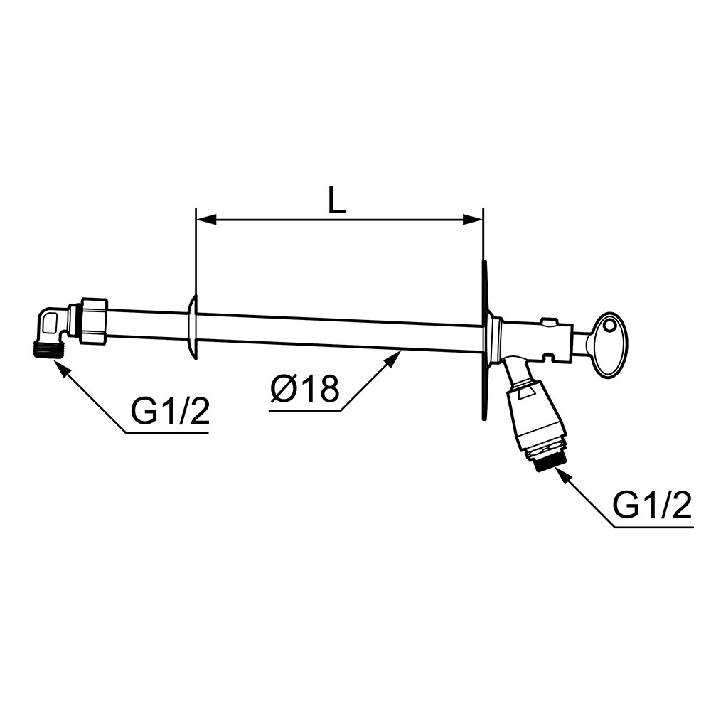 Vattenutkastare FM Mattsson med Vakuumventil och Nyckel