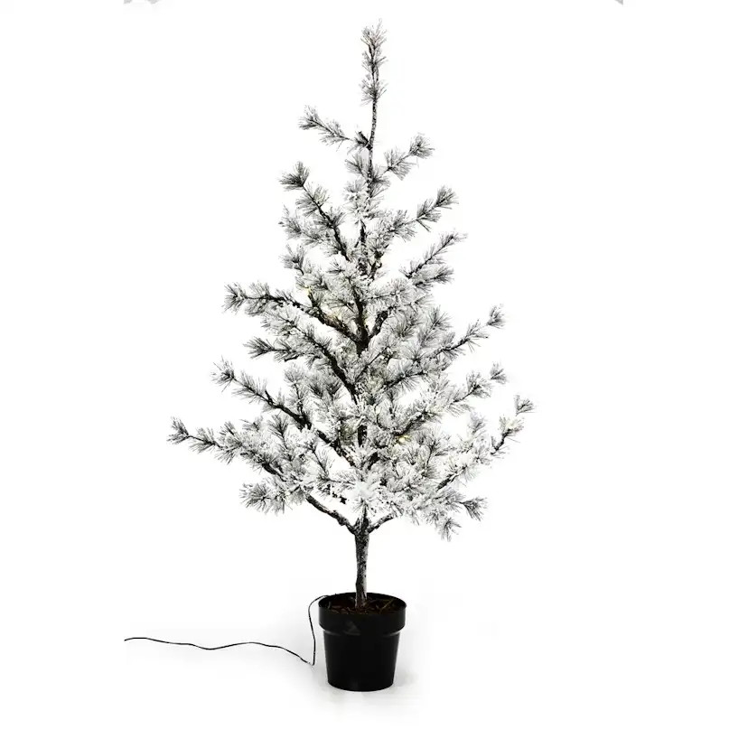 Lärkträd Nordic Winter i Kruka 120 cm med Snö och Ljus