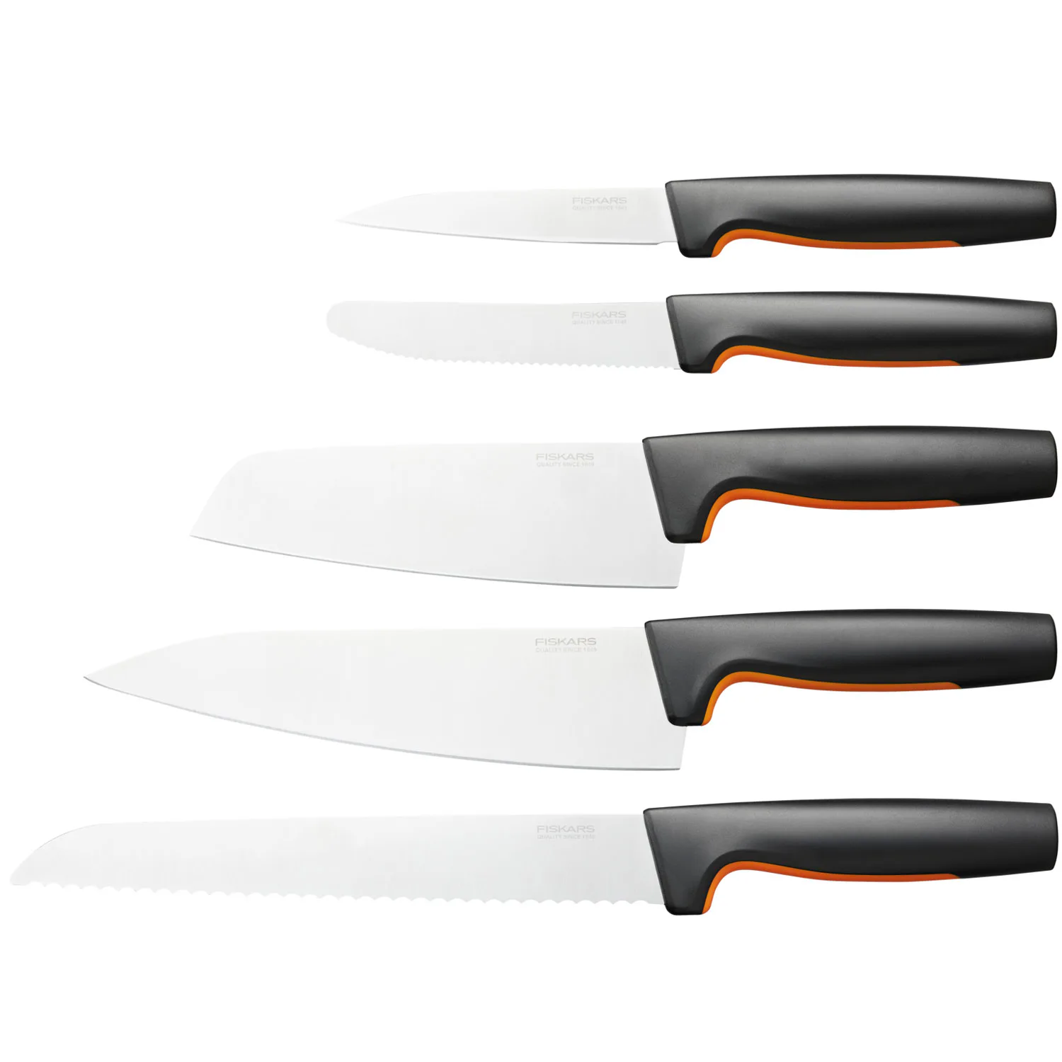 Stort Knivset Fiskars Functional Form 5 Delar Komplett Set för Köket