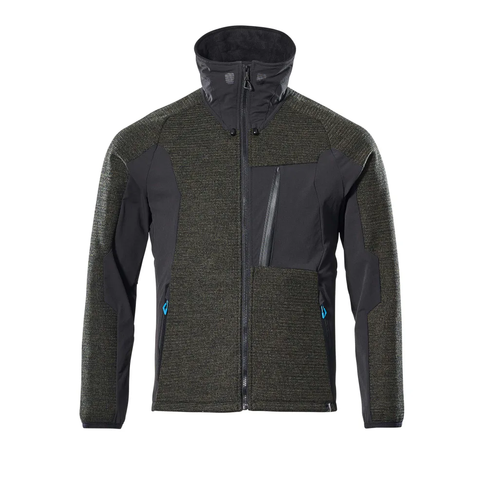 Mascot ADVANCED Stickad jacka med blixtlås 17105-309-3309 Storlek: 2XL, Färg: Mossgrön/svart