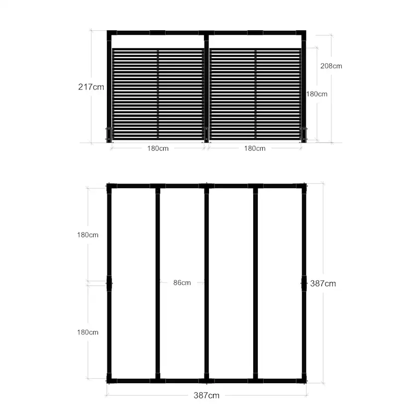 Pergola PLUS Cubic inkl. Tokyo Staket