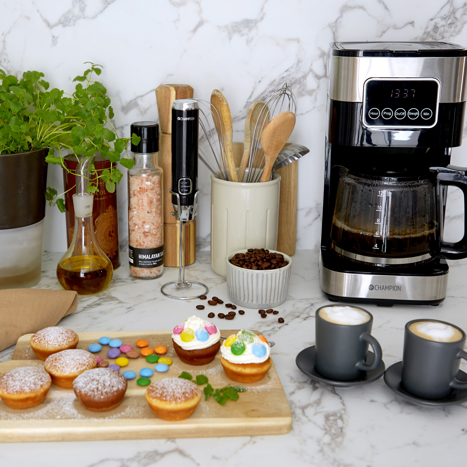 Kaffebryggare Champion Digital 12-koppar 1,5L KB400 Rostfri