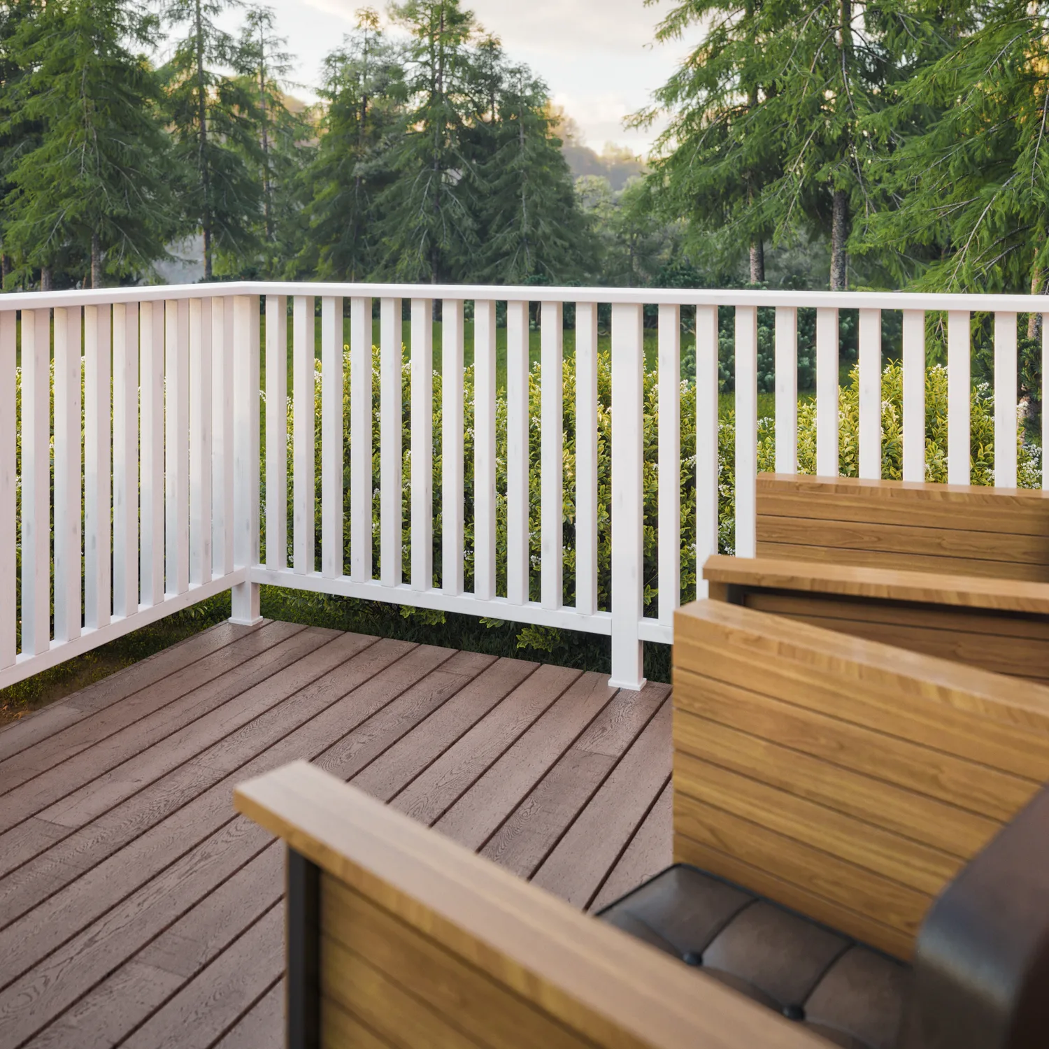 Siri 11, fence for terrace Vitmålad