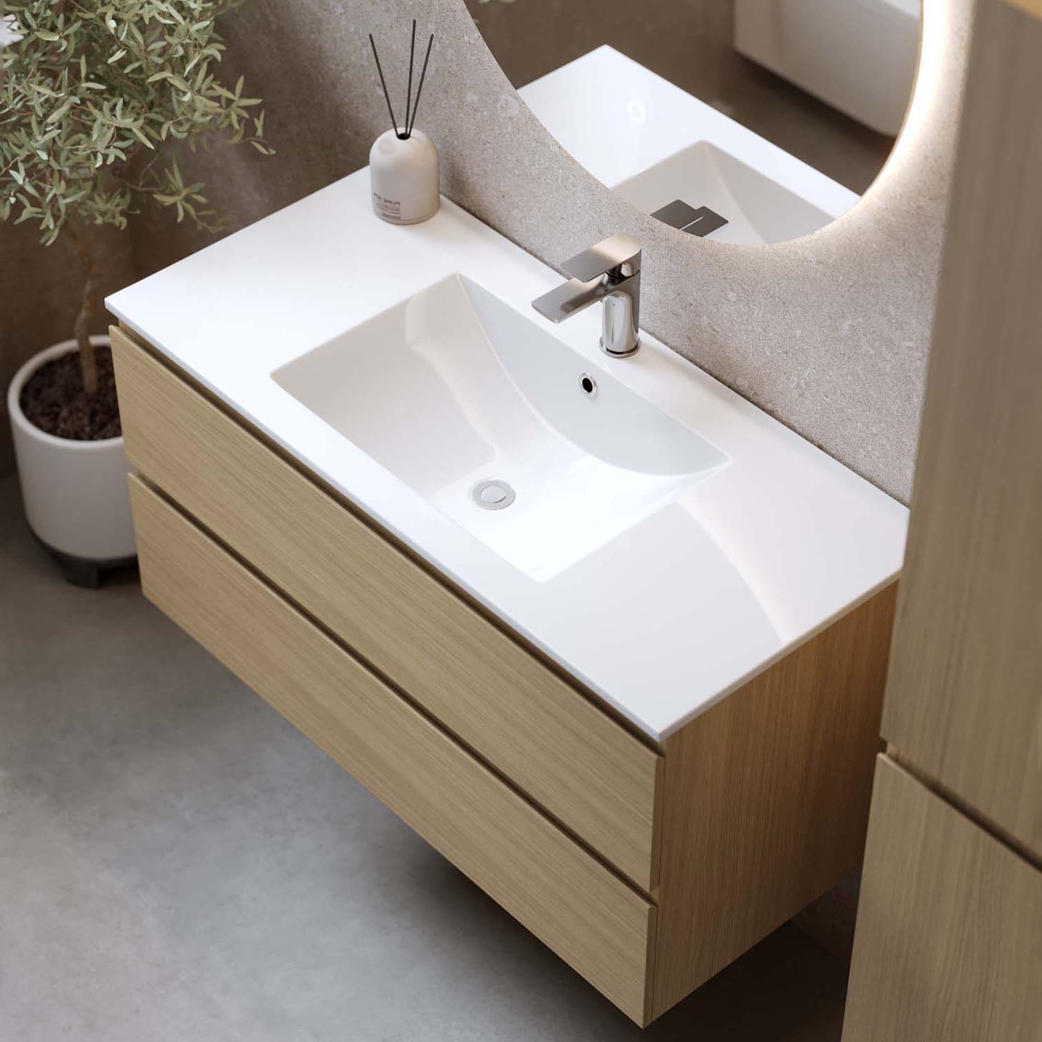 Tvättställsskåp Bathlife Eufori Ljus Ek