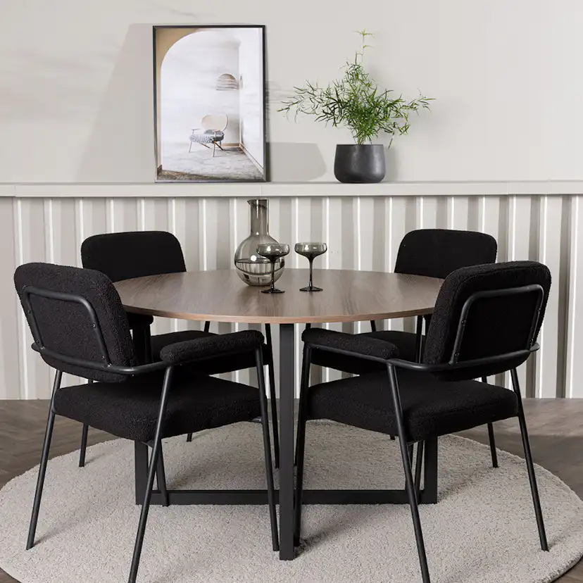 Matgrupp Venture Home Durango Ø120 cm med 4 st Yesterday stolar