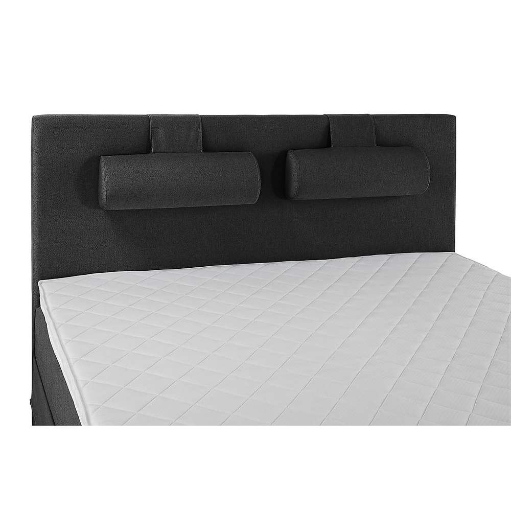 Lucky Komplett Sängpaket 180x200 Skum Slät Sänggavel Svart, Lucky Stor Nackkudde, Fast Skum