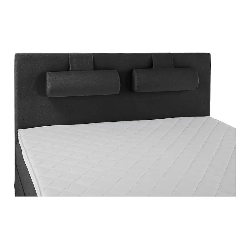 Lucky Komplett Sängpaket 180x200 Skum Slät Sänggavel Svart, Lucky Stor Nackkudde, Fast Skum