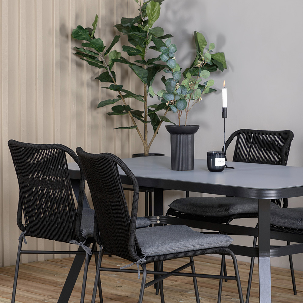 Matgrupp Venture Home Vyn med 4 Julle Stapelbara Matstolar