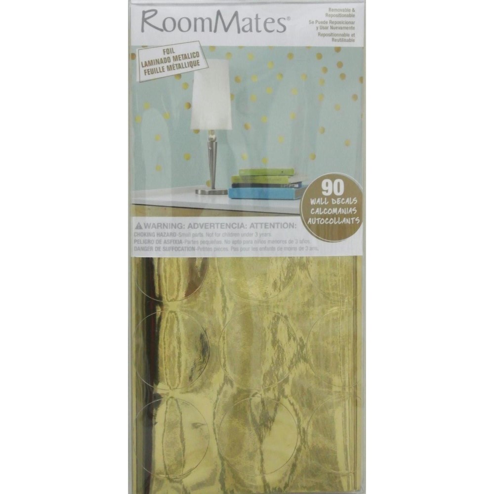 Väggdekor RoomMates Gold Confetti Dots