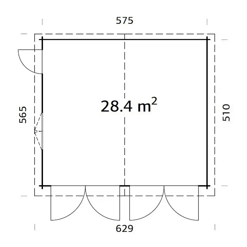 Garage Palmako Roger 28,4 m2 med Slagport