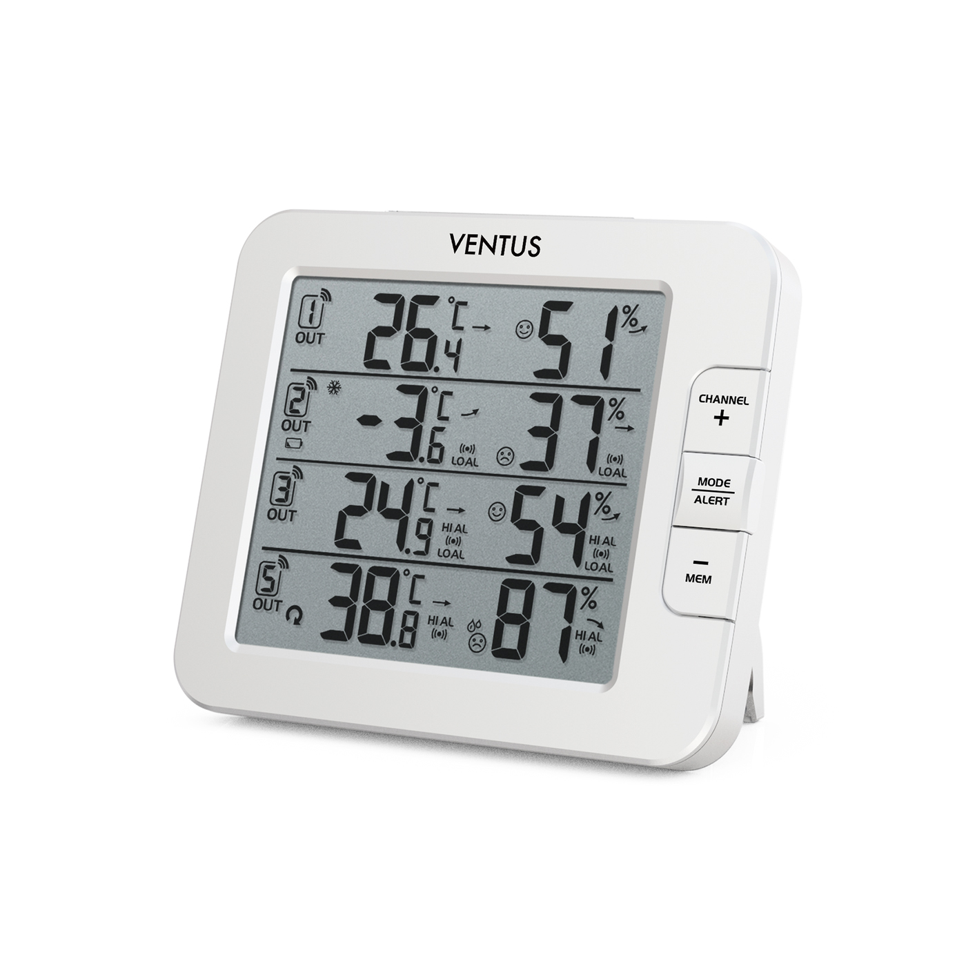 Väderstation Ventus Trådlös W210 Vit Termometer med Multifunktionell Display & Wifi