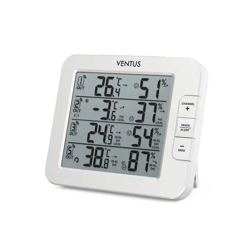 Väderstation Ventus Trådlös W210 Vit Termometer med Multifunktionell Display & Wifi