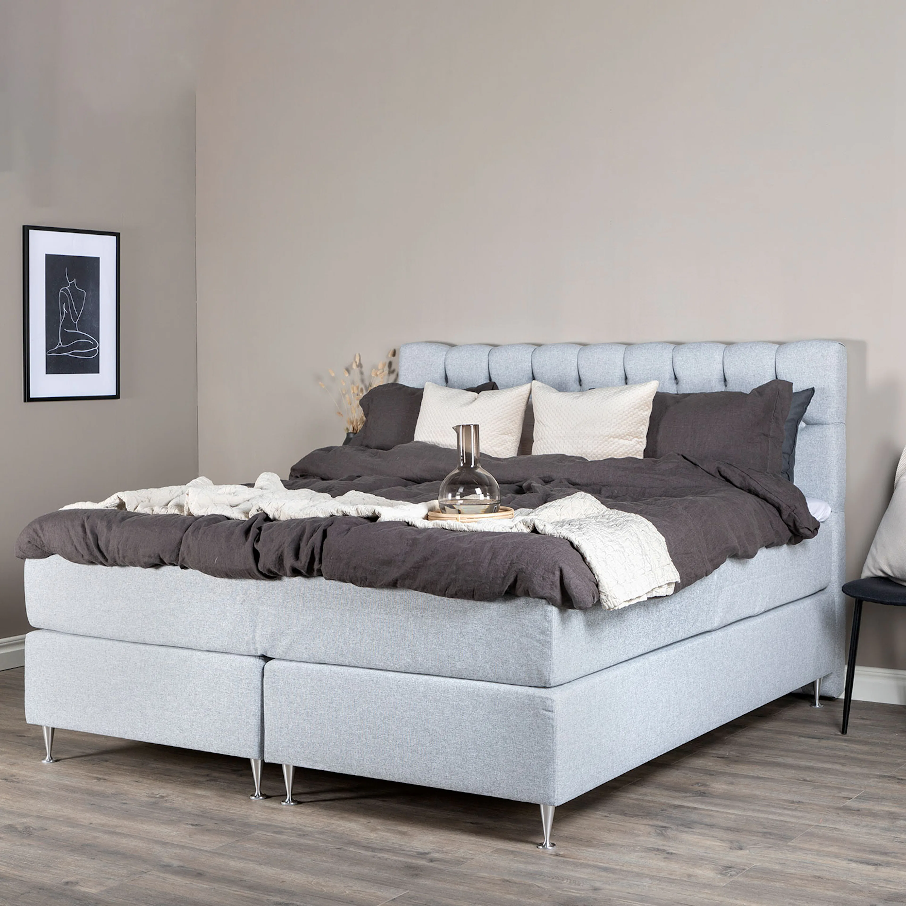 Kontinentalsäng Venture Home Frösslunda Tyg med Sänggavel Sandvik