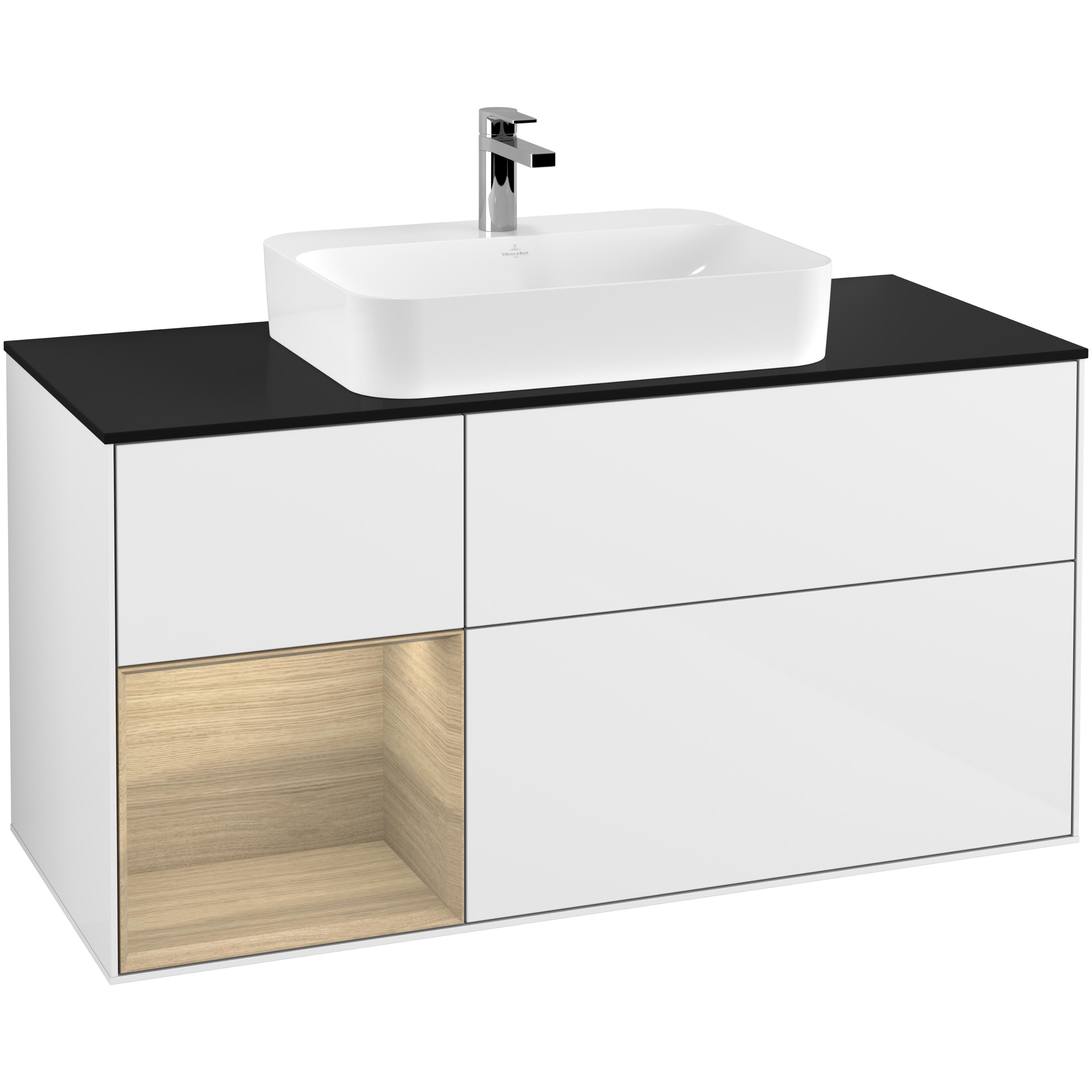 Tvättställsskåp Villeroy & Boch Finion med 3 Lådor Hylla och Bänkskiva för Ytmonterat Tvättställ