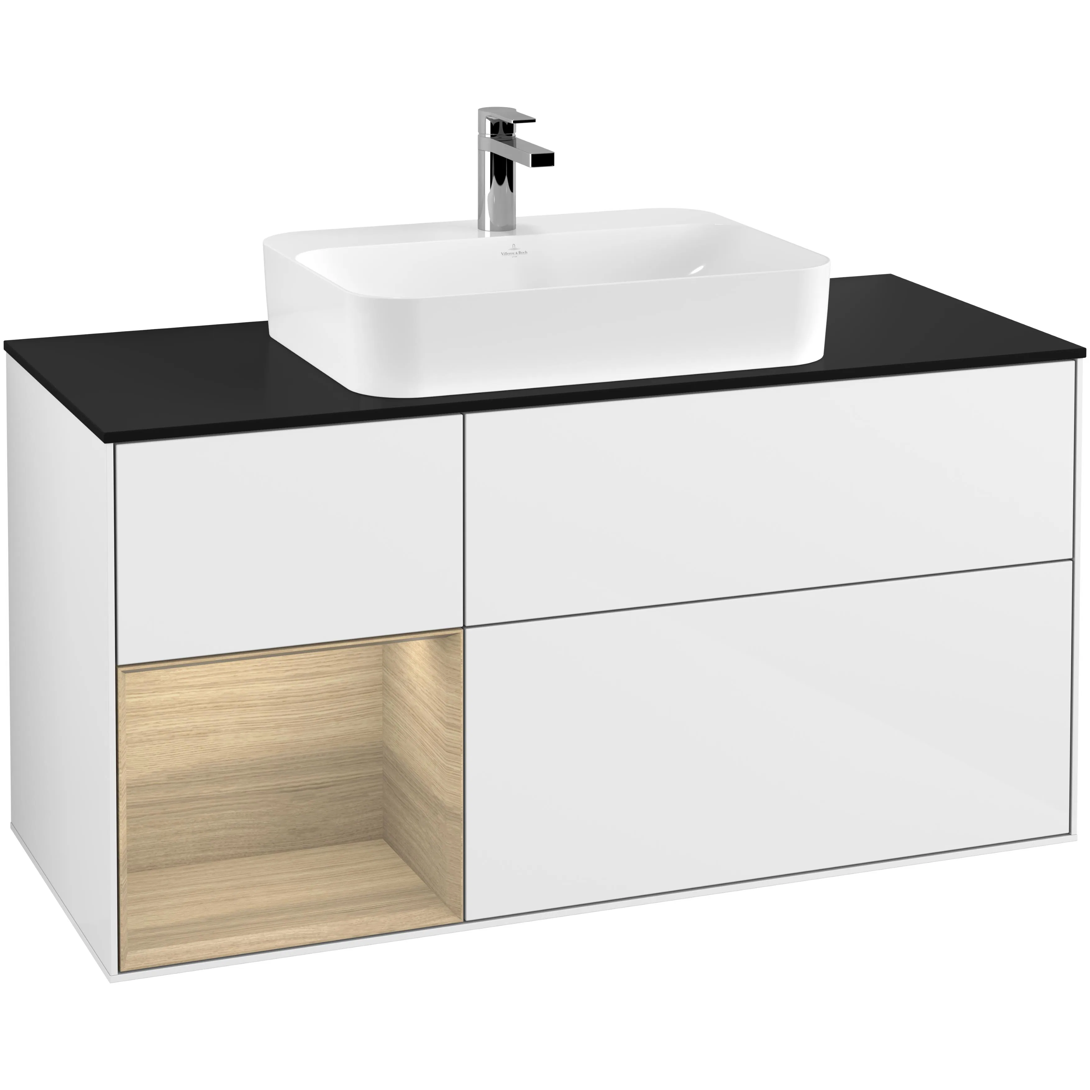 Tvättställsskåp Villeroy & Boch Finion med 3 Lådor Hylla och Bänkskiva för Ytmonterat Tvättställ