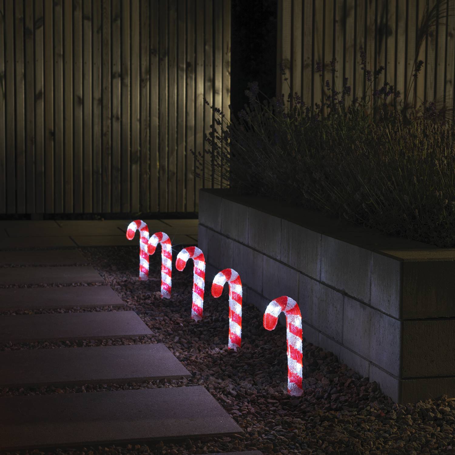 Dekoration Gnosjö Konstsmide Godisstavar Akryl 5St 25cm LED