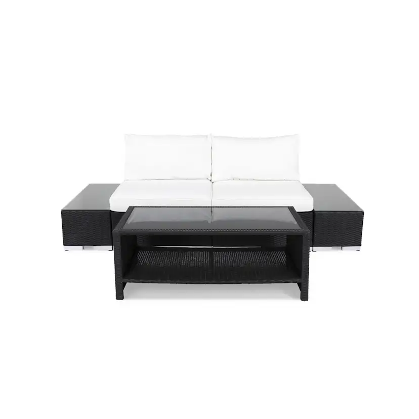 Loungegrupp Comfort Garden Bahamas 2-sits med Avslut och Bord med Hylla Utomhus
