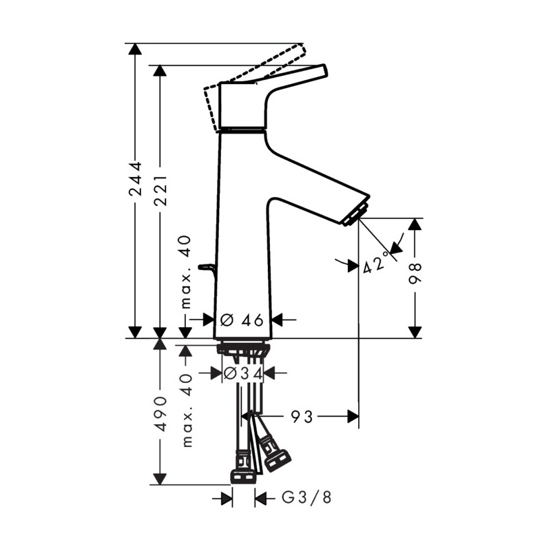 Tvättställsblandare Hansgrohe Talis S 100