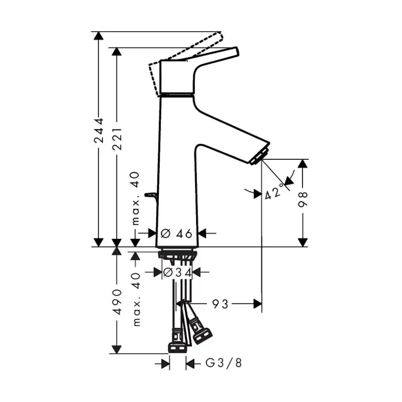 Tvättställsblandare Hansgrohe Talis S 100