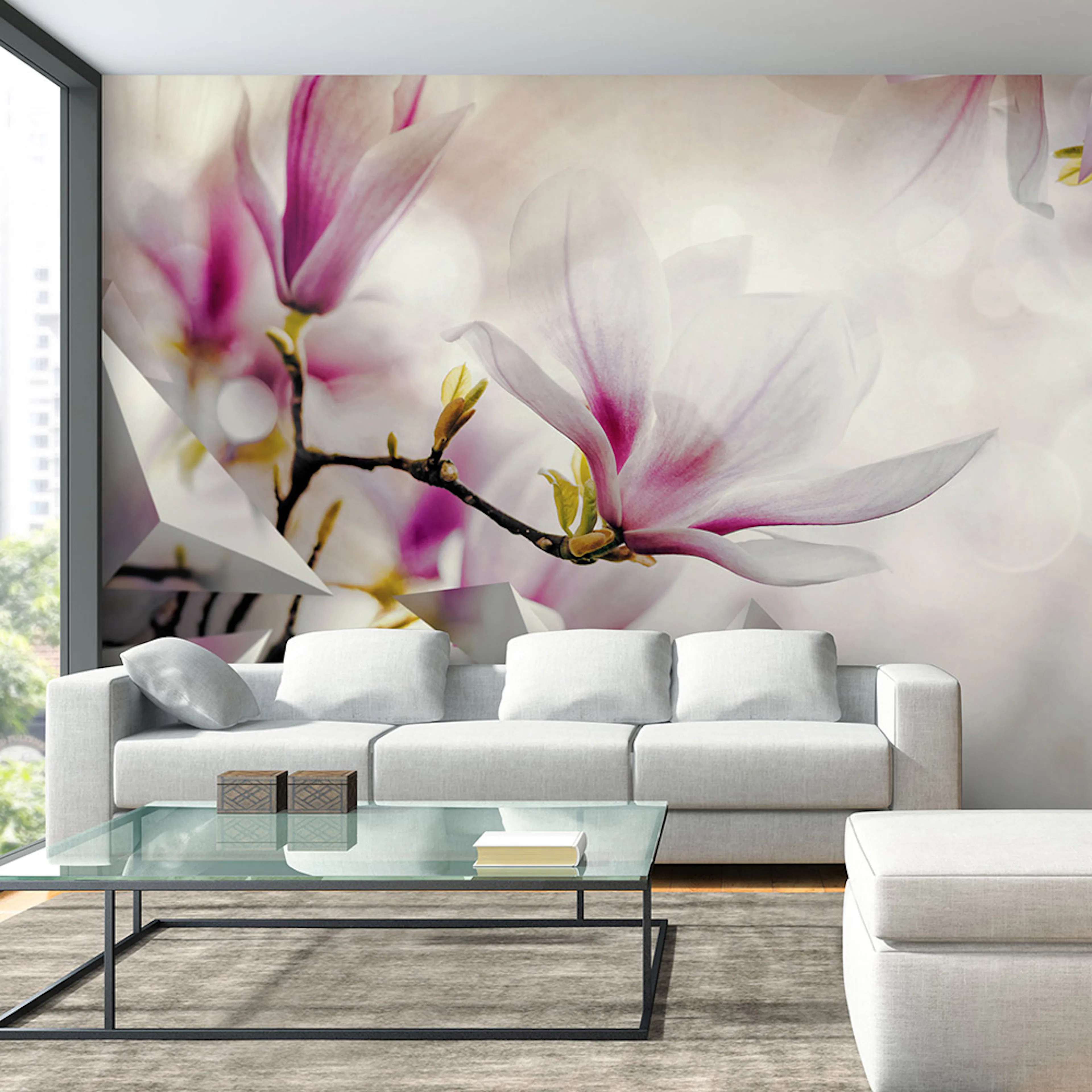Självhäftande fototapet - Subtle Magnolias - Third Variant 2 Storlek: 245x175 cm