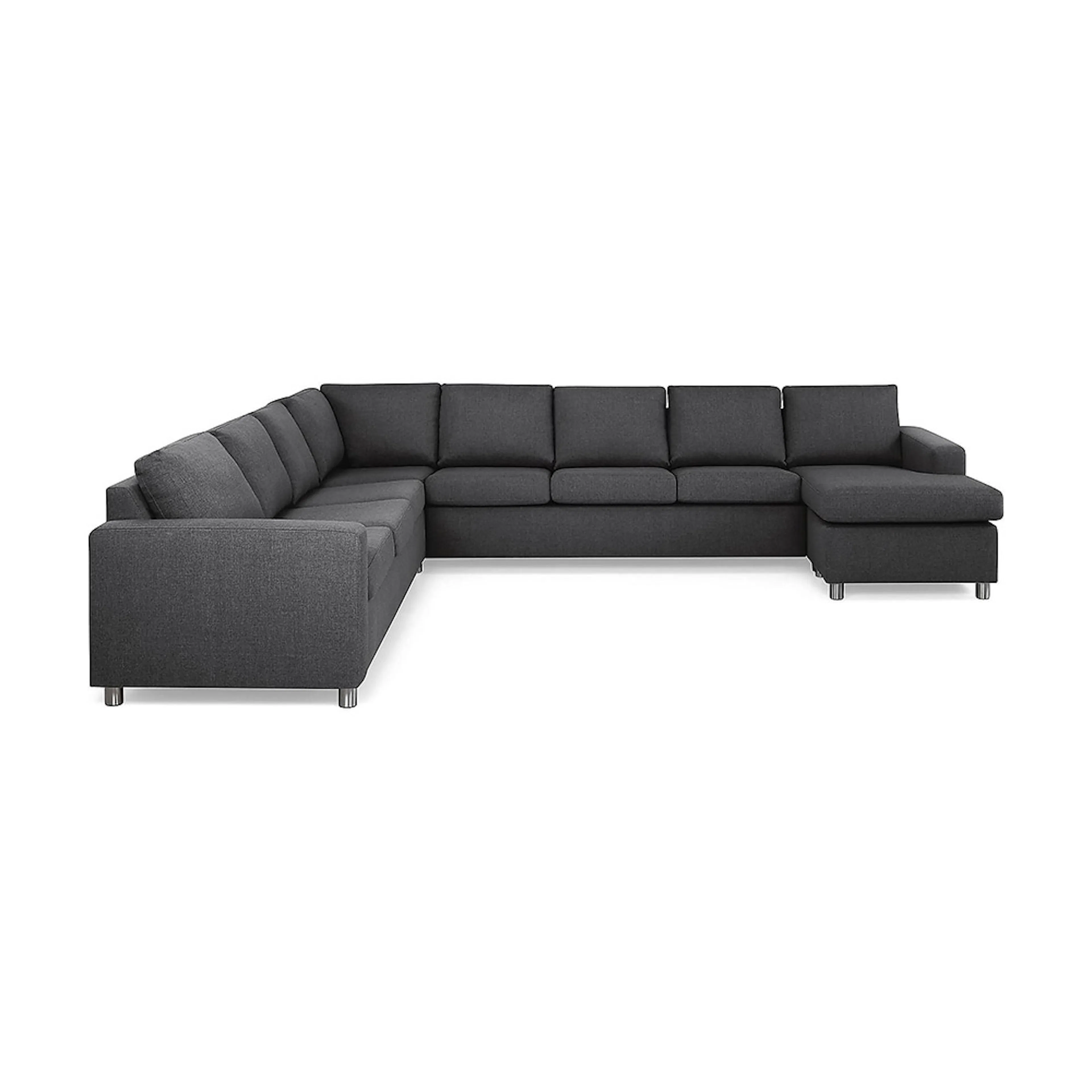 Crazy Hörnsoffa XXL med Divan Höger Mörkgrå/Krom, Höger