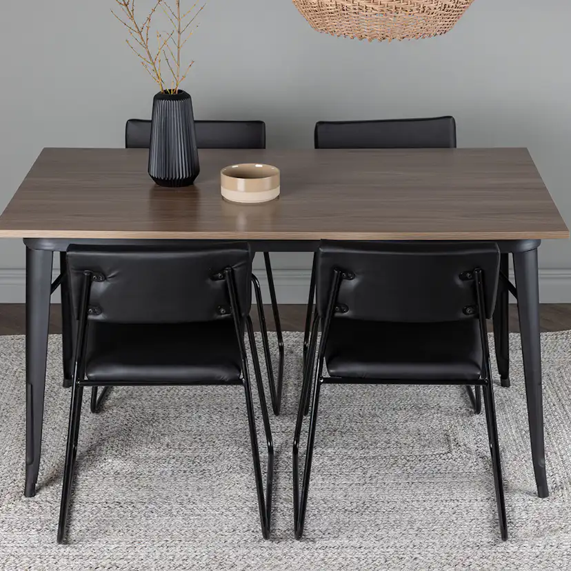 Matgrupp Venture Home Tempe 140 cm med 4 Kenth Stolar