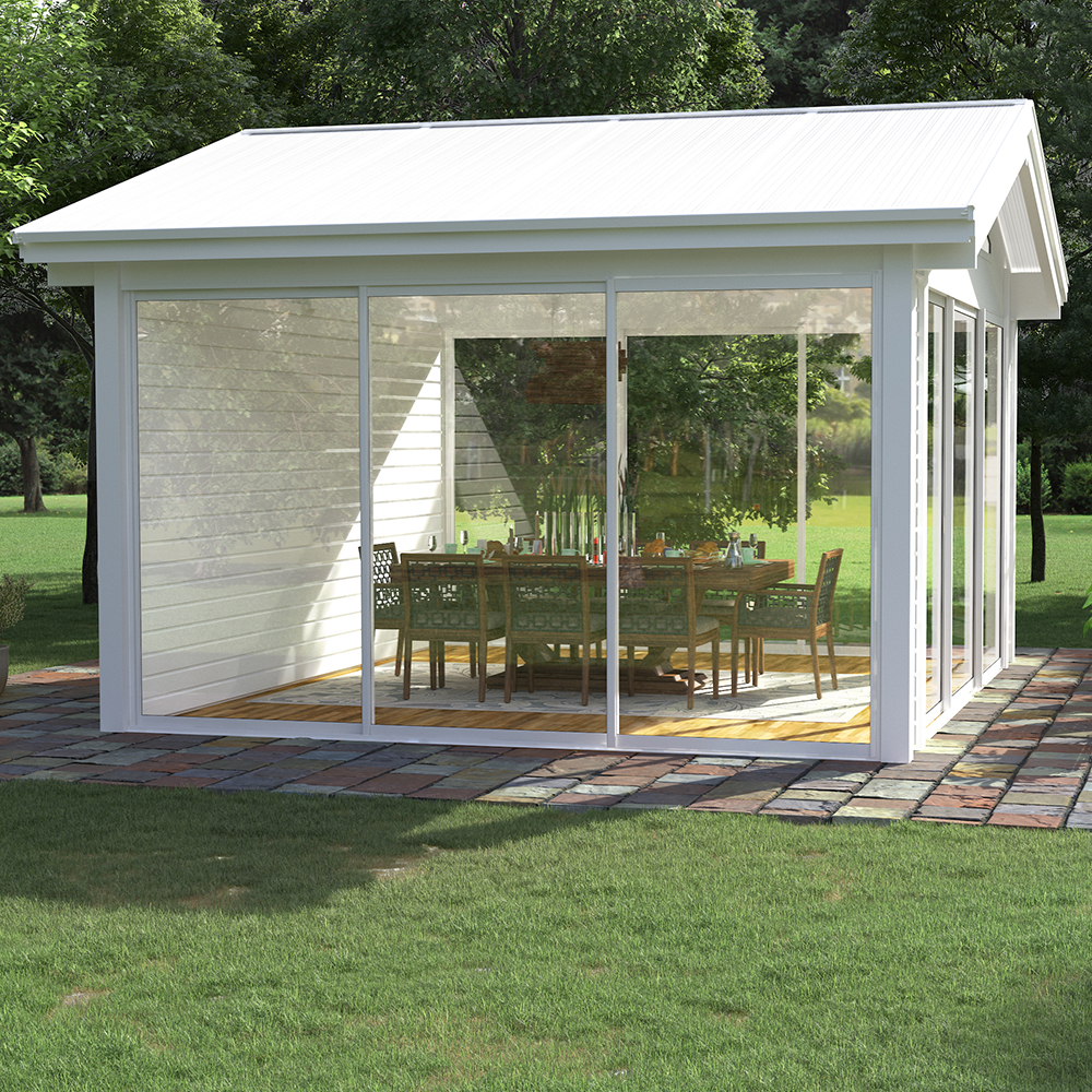 Komplett Fristående Uterum Landskap Glittra Förlängd Sommar 15 kvm